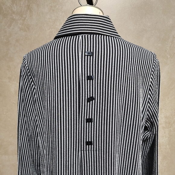 Moonlight Y & S Fashion Design Striped Button Front Long Sleeve Tunic/Jacket Med - Picture 7 of 14